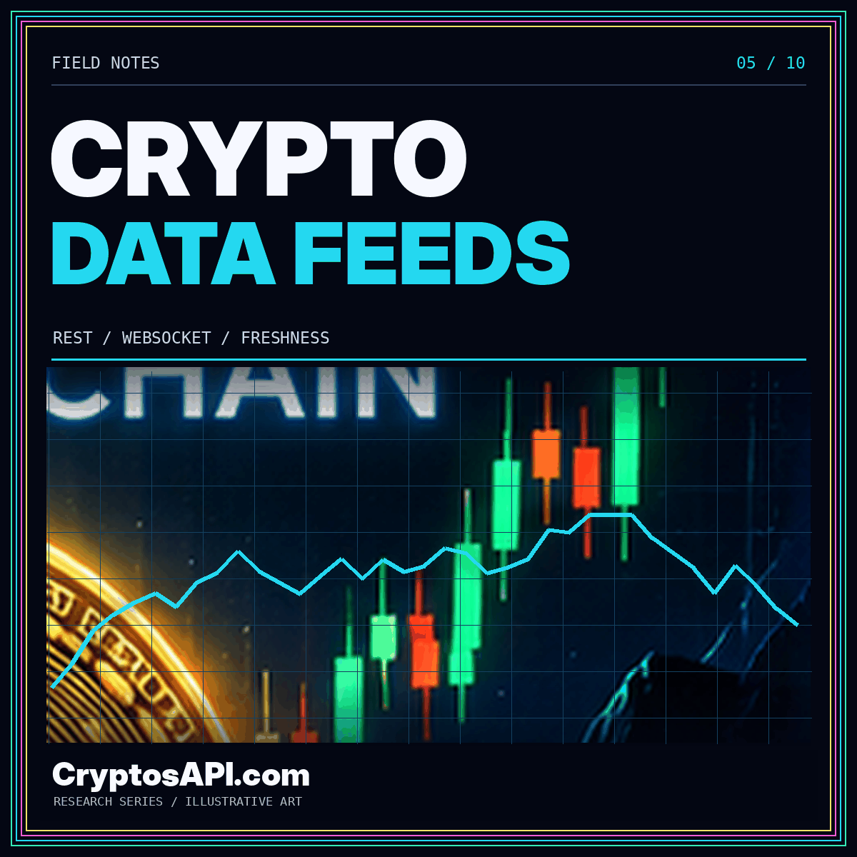CRYPTO / DATA FEEDS — neon cryptocurrency chart artwork for CryptosAPI.com